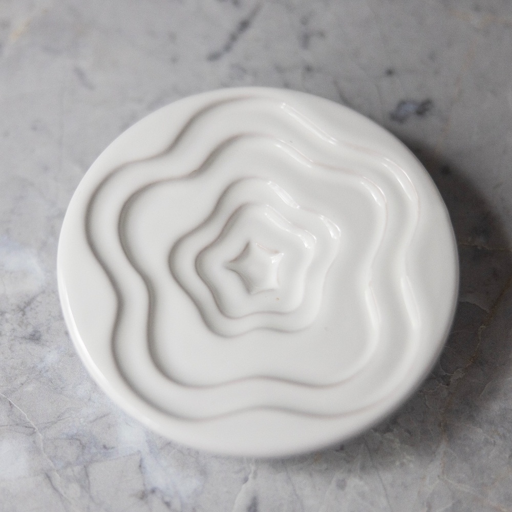 Mary Judge Terraced Olive Oil Dipping Dish Brevettato White Ceramic ITALY